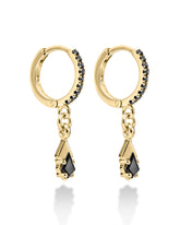 Gamma black diamond hoop earrings